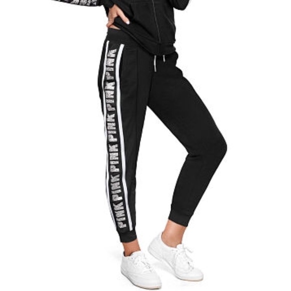 VS PINK BLING Rhinestone Perfect hoodie & pant set - Picture 7 of 7